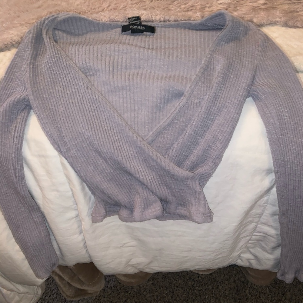 Wrap around long sleeve top
